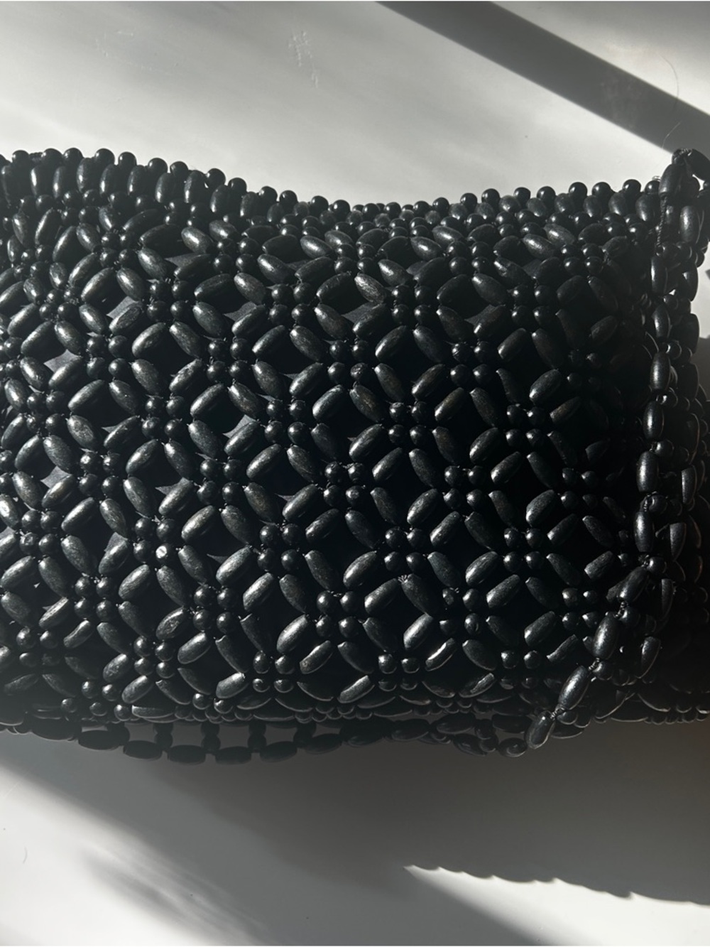 Black Beaded Bag – Zip Closure – 8.5” x 12”